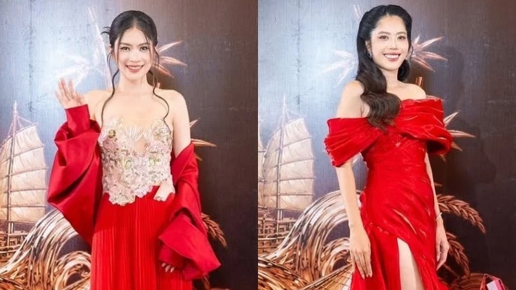 Nam Anh, Nam Em mặc đồng điệu trên thảm