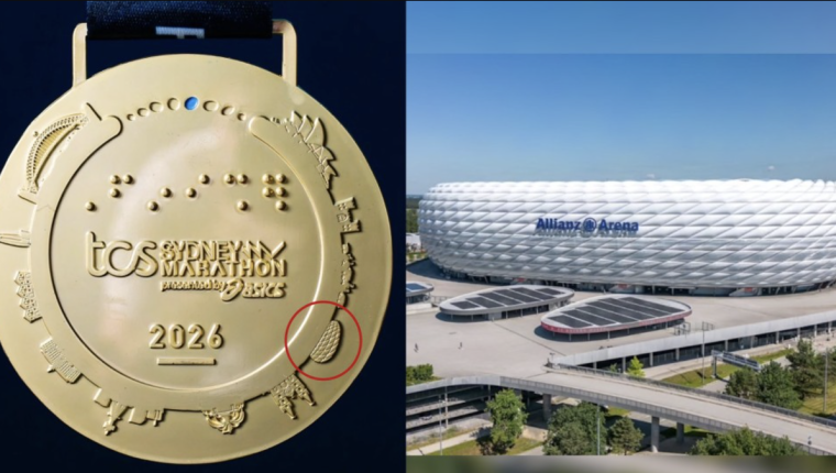 Sydney Marathon khắc nhầm SVĐ Munich lên huy chương