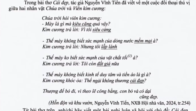 Bài thơ 'Cái đẹp' của Nguyễn Vĩnh Tiến gây