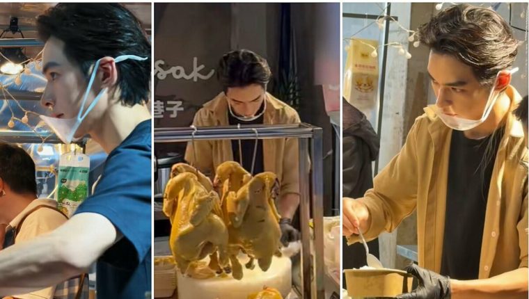 Chủ quán cơm gà hút khách đến chợ đêm
